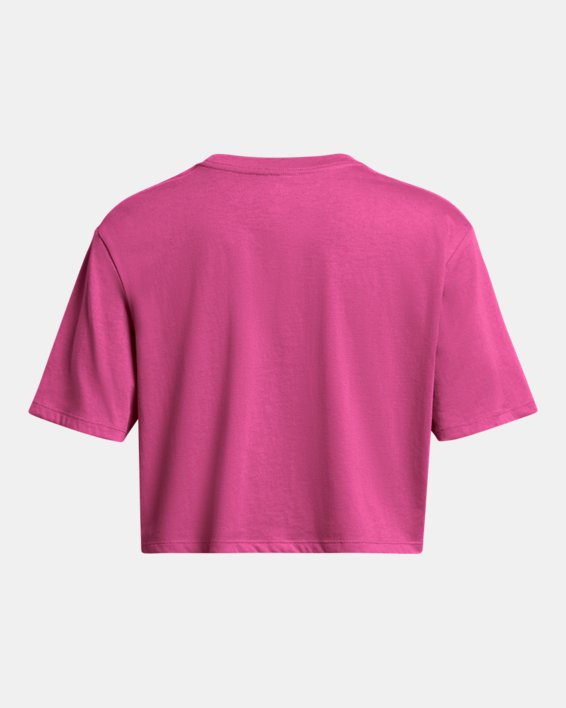 Camiseta de manga corta UA Campus Boxy Crop para mujer, Pink, pdpMainDesktop image number 4